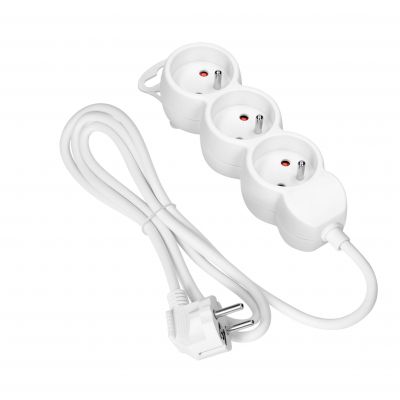Przedłużacz potrójny listwa zasilająca 3 gniazda kabel 1,4m biały 2300W ORNO (ES-8/W/1,4)