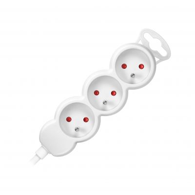 Przedłużacz potrójny listwa zasilająca 3 gniazda kabel 1,4m biały 2300W ORNO (ES-8/W/1,4)