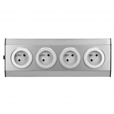 Gniazda meblowe, kuchenne montowane na rzepy 4x2P+Z INOX, FS-1 ORNO (FS-1)