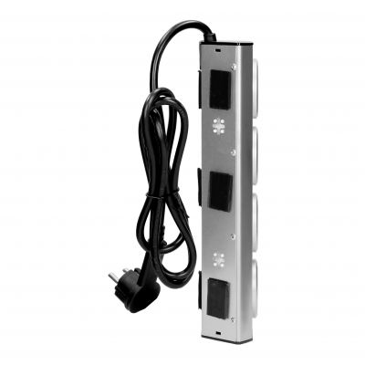 Gniazdo meblowe, kuchenne z ładowarką USB, montowane na rzepy z przewodem 1,5m - 3x2P+Z schuko, 2xUS FS-4(GS) ORNO (FS-4(GS))