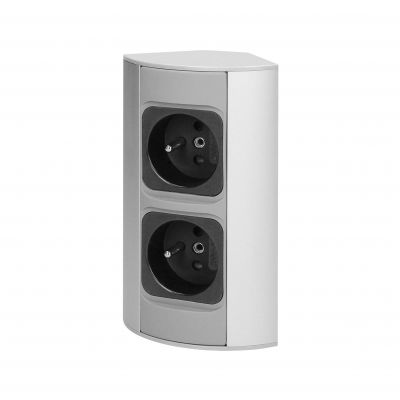 Gniazdo meblowe bez wyłącznika, 2x2P+Z, srebrne OR-AE-1303/G ORNO (OR-AE-1303/G)