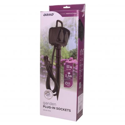Gniazdo ogrodowe 2x2P+Z, IP44, przewód 1,5m H07RN-F 3x1,5mm2 OR-AE-13138 ORNO (OR-AE-13138)