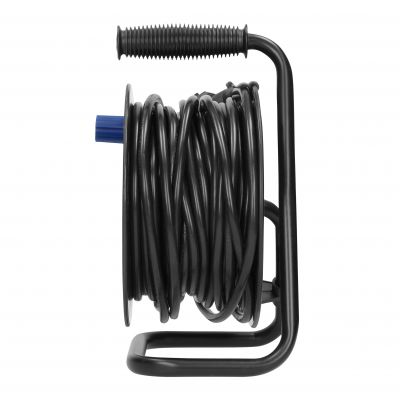 Przedłużacz bębnowy MINI, 4 gniazda 2P+Z (Schuko), metalowy stojak, polwinit H05VV-F 3x1mm2 - 15m OR-AE-13170(GS)/15M ORNO (OR-AE-13170(GS)/15M)