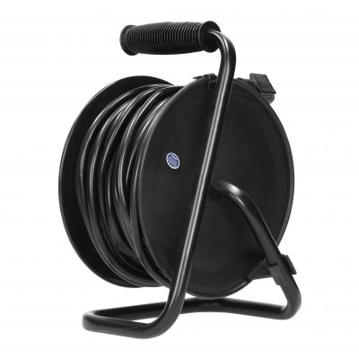 Przedłużacz bębnowy MINI, 4 gniazda 2P+Z (Schuko), metalowy stojak, polwinit H05VV-F 3x1mm2 - 15m OR-AE-13170(GS)/15M ORNO (OR-AE-13170(GS)/15M)