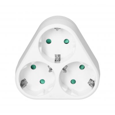 Rozgałęźnik trójkątny 3x2P+Z (Schuko), biały OR-AE-13178(GS) ORNO (OR-AE-13178(GS))