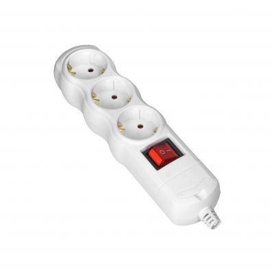 Rozgałęźnik wielogniazdowy 3x2P+Z z wyłącznikiem, Schuko, biały OR-AE-13263(GS)/W ORNO (OR-AE-13263(GS)/W)
