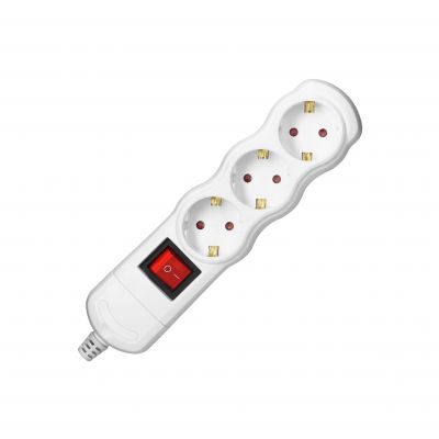 Rozgałęźnik wielogniazdowy 3x2P+Z z wyłącznikiem, Schuko, biały OR-AE-13263(GS)/W ORNO (OR-AE-13263(GS)/W)