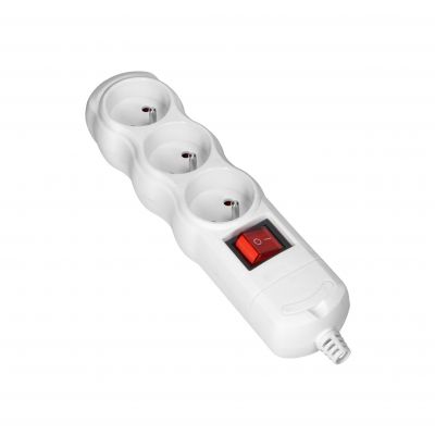 Rozgałęźnik wielogniazdowy 3x2P+Z z wyłącznikiem, biały OR-AE-13263/W ORNO (OR-AE-13263/W)