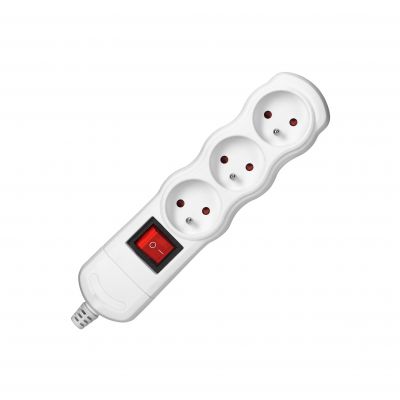 Rozgałęźnik wielogniazdowy 3x2P+Z z wyłącznikiem, biały OR-AE-13263/W ORNO (OR-AE-13263/W)