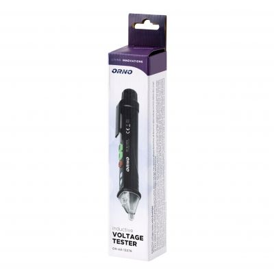 Indukcyjny tester napięcia, 12-1000 V AC/DC, latarka, czarny OR-AE-13276 ORNO (OR-AE-13276)
