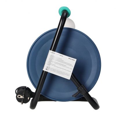 Przedłużacz bębnowy MINI, 4 gniazda 2P+Z, metalowy stojak, polwinit H05VV-F 3x1mm2 , długość 15m, turkusowy OR-AE-1339/T ORNO (OR-AE-1339/T)