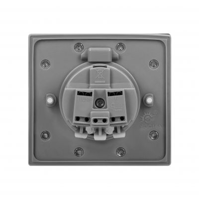 Hermetyczne gniazdo elektryczne, IP44 stal nierdzewna, wersja Schuko OR-AE-1397(GS) ORNO (OR-AE-1397(GS))