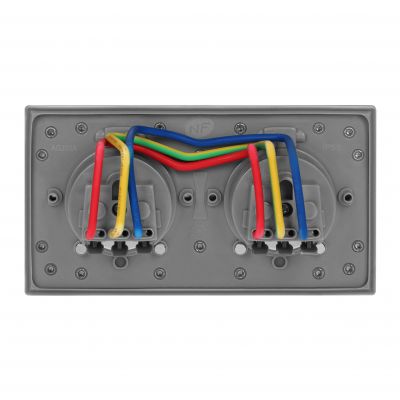 Hermetyczne gniazdo elektryczne podwójne, IP55 stal nierdzewna, z wiatroszczelną puszką montażową OR-AE-1398MB ORNO (OR-AE-1398MB)