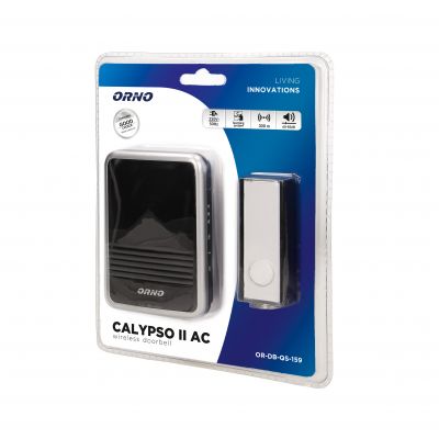 Dzwonek bezprzewodowy CALYPSO II DC, bateryjny, learning system, 36 dźwięków, 300m OR-DB-QS-158 ORNO (OR-DB-QS-158)