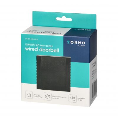 Dzwonek elektromechaniczny dwutonowy QUARTO AC, 230V, czarny OR-DP-MR-149/B ORNO (OR-DP-MR-149/B)