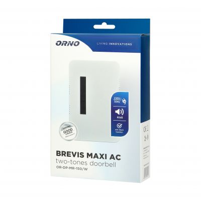 Dzwonek elektromechaniczny dwutonowy BREVIS 230V biały OR-DP-MR-150/W ORNO (OR-DP-MR-150/W)