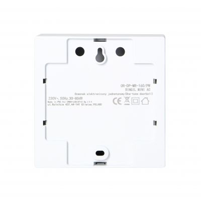 Dzwonek elektroniczny jednotonowy RINGIL MINI AC, 230V, śnieżno biały OR-DP-MR-160/PW ORNO (OR-DP-MR-160/PW)