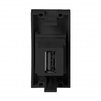 NOEN USB data, gniazdo modułowe 22,5x45mm USB data 2.0, przelotka, czarne OR-GM-9010/B/USBDAT1 ORNO (OR-GM-9010/B/USBDAT1)