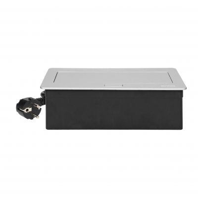 NOEN Kaseta meblowa wpuszczana w blat ze zintegrowaną ramką PCV na gniazda modułowe 3 x 45x45mm lub OR-GM-9010/G ORNO (OR-GM-9010/G)