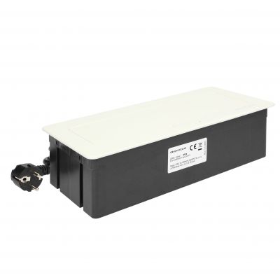 NOEN Kaseta meblowa wpuszczana w blat ze zintegrowaną ramką PCV na gniazda modułowe 3 x 45x45mm lub OR-GM-9010/W ORNO (OR-GM-9010/W)