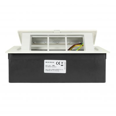 NOEN Kaseta meblowa wpuszczana w blat ze zintegrowaną ramką PCV na gniazda modułowe 3 x 45x45mm lub OR-GM-9010/W ORNO (OR-GM-9010/W)