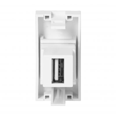 NOEN USB data, gniazdo modułowe 22,5x45mm USB data 2.0, przelotka, białe OR-GM-9010/W/USBDAT1 ORNO (OR-GM-9010/W/USBDAT1)