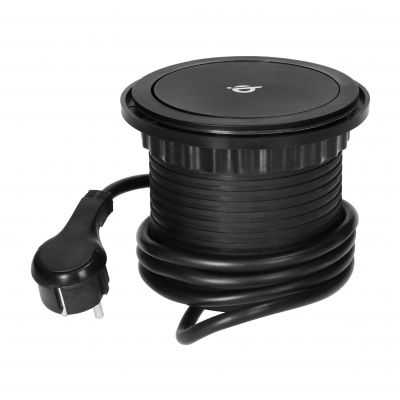Gniazdo meblowe O10cm wysuwane z blatu z ładowarką indukcyjną, ładowarką USB i przewodem 1,5m, 3x2P+ OR-GM-9017 ORNO (OR-GM-9017)