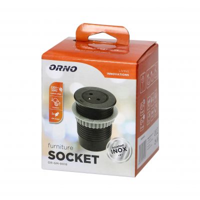 Gniazdo meblowe O6cm wpuszane w blat z ładowarką USB z gniazdem typu C i przejściówką USB C-A oraz z OR-GM-9018 ORNO (OR-GM-9018)
