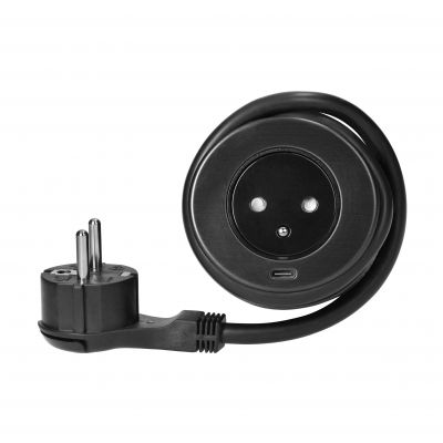 Gniazdo meblowe O6cm wpuszane w blat z ładowarką USB z gniazdem typu C i przejściówką USB C-A oraz z OR-GM-9018 ORNO (OR-GM-9018)