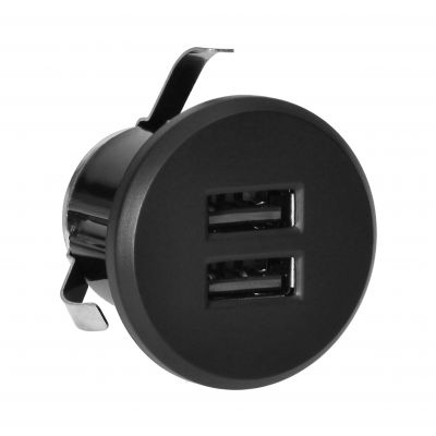 Ładowarka 2xUSB (typ A, 3,4A) wpuszczana w blat, czarna OR-GM-9019/B ORNO (OR-GM-9019/B)