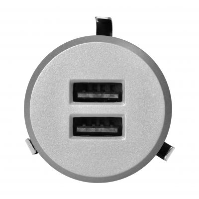 Ładowarka 2xUSB (typ A, 3,4A) wpuszczana w blat, srebrna OR-GM-9019/G ORNO (OR-GM-9019/G)