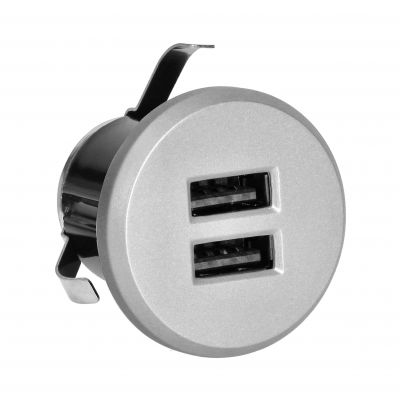 Ładowarka 2xUSB (typ A, 3,4A) wpuszczana w blat, srebrna OR-GM-9019/G ORNO (OR-GM-9019/G)