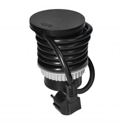 Gniazdo meblowe O6cm z rotacyjną pokrywą, ładowarką indukcyjną, ładowarką USB i przewodem 1,5m, 1x2P OR-GM-9028 ORNO (OR-GM-9028)