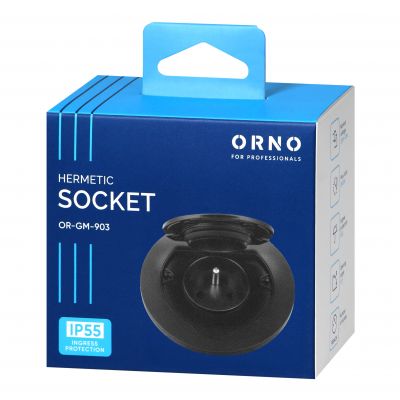 Hermetyczne gniazdo elektryczne okrągłe IP55 1x2P+Z(French) czarne ORNO (OR-GM-9030/B)
