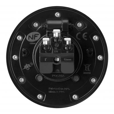 Hermetyczne gniazdo elektryczne okrągłe IP55 1x2P+Z(French) czarne ORNO (OR-GM-9030/B)