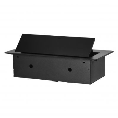 Gniazdo meblowe wpuszczane w blat z płaskim frezowanym rantem i ładowarką USB 2x2P+Z 2xUSB typ A+C ORNO (OR-GM-9034/B)