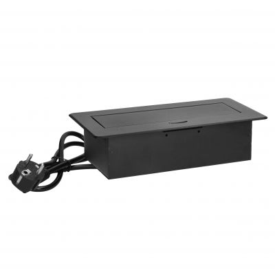 Gniazda meblowe wpuszczane w blat z płaskim frezowanym rantem, ładowarką USB i przewodem 1,5m OR-GM-9035/B ORNO (OR-GM-9035/B)