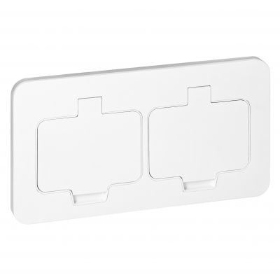 Hermetyczne gniazdo elektryczne podwójne prostokątne IP55 2x2P+Z(French) białe ORNO (OR-GM-9047/W)