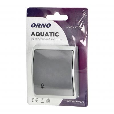 Przycisk dzwonek n/t AQUATIC IP44 szary-grafit OR-OE-7104/GR ORNO (OR-OE-7104/GR)
