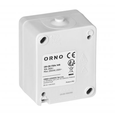 Przycisk dzwonek AQUATIC MINI IP54, 10A, 230V AC, biało-czarny OR-OE-7304/WB ORNO (OR-OE-7304/WB)
