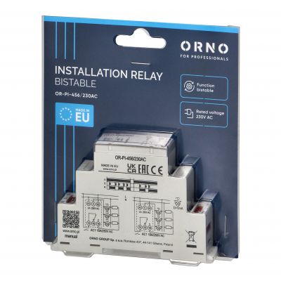 Przekaźnik instalacyjny bistabilny 230 VAC , 16A OR-PI-456/230AC ORNO (OR-PI-456/230AC)