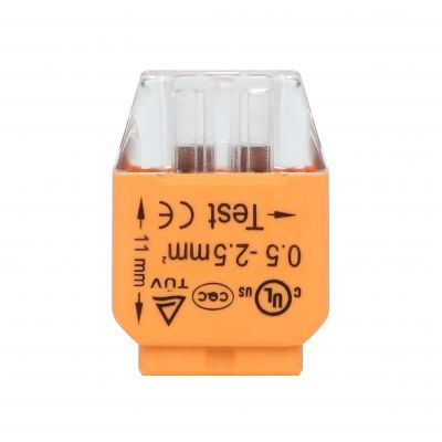 Złączka instalacyjna wciskana 2-przewodowa; Na drut 0,75-2,5mm2; IEC 300V/24A; 10 szt. OR-SZ-8004/2/10 ORNO (OR-SZ-8004/2/10)