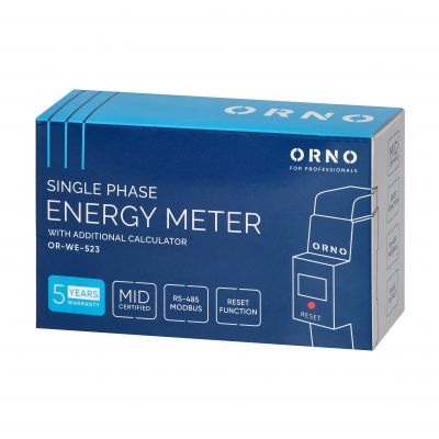 1-fazowy wskaźnik zużycia energii elektrycznej, 80A, MID, dodatkowy wskaźnik, wyjście impulsowe, prz OR-WE-523 ORNO (OR-WE-523)
