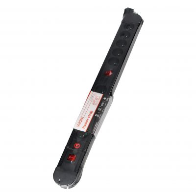 Listwa zasilająca, 10 gniazd 2P+Z, kabel 3x1,5mm2, długość 1,5m, 2xWyłącznik podświetlany dwutorowy, PS-3/B/1,5M ORNO (PS-3/B/1,5M)