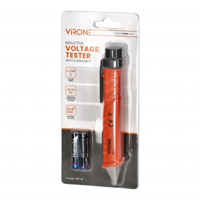 Indukcyjny tester napięcia, 12-1000 V AC/DC, latarka, pomarańczowy VT-3 ORNO (VT-3)