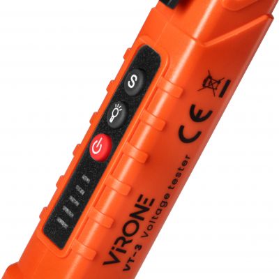 Indukcyjny tester napięcia, 12-1000 V AC/DC, latarka, pomarańczowy VT-3 ORNO (VT-3)