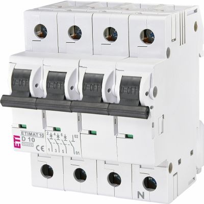 Wyłącznik nadprądowy ETIMAT 10 3P+N D10A 002156714 ETI (002156714)