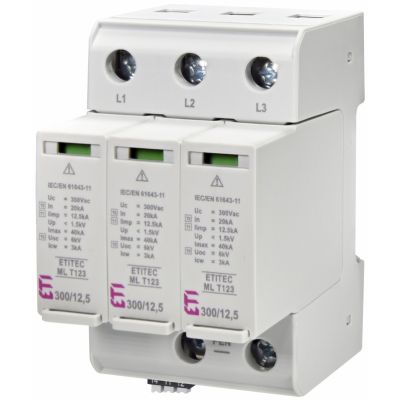 Ogranicznik przepięć T1+T2+T3 (B+C+D) ETITEC ML T123 300/12,5 3+0 RC 002440666 ETI (002440666)