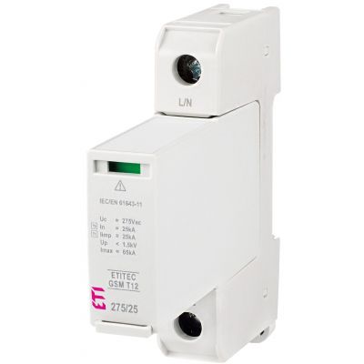 Ogranicznik przepięć T1+T2 (B+C) - iskiernik ETITEC GSM T12 275/25 1+0 002440600 ETI (002440600)
