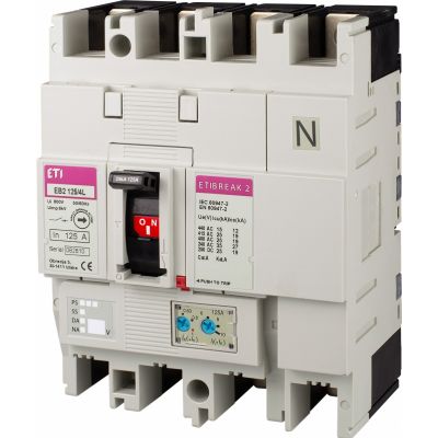 Wyłącznik mocy 36kA wyzw. TM EB2 125/4S 100A 4p 004671051 ETI (004671051)